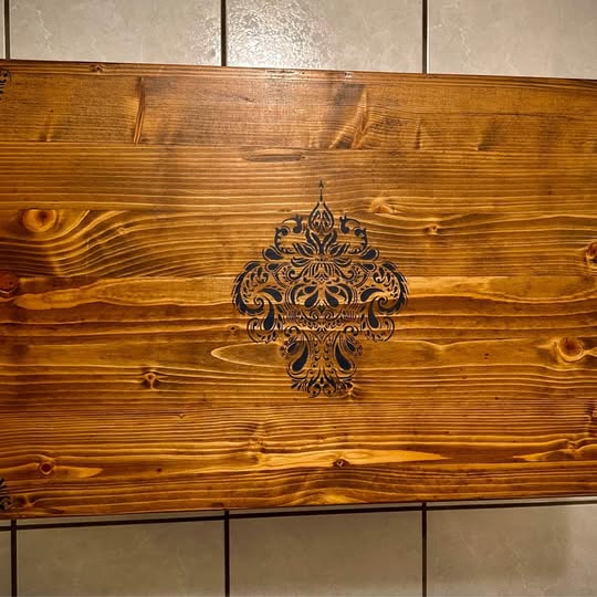 Navy Blue Hand Painted Trunk