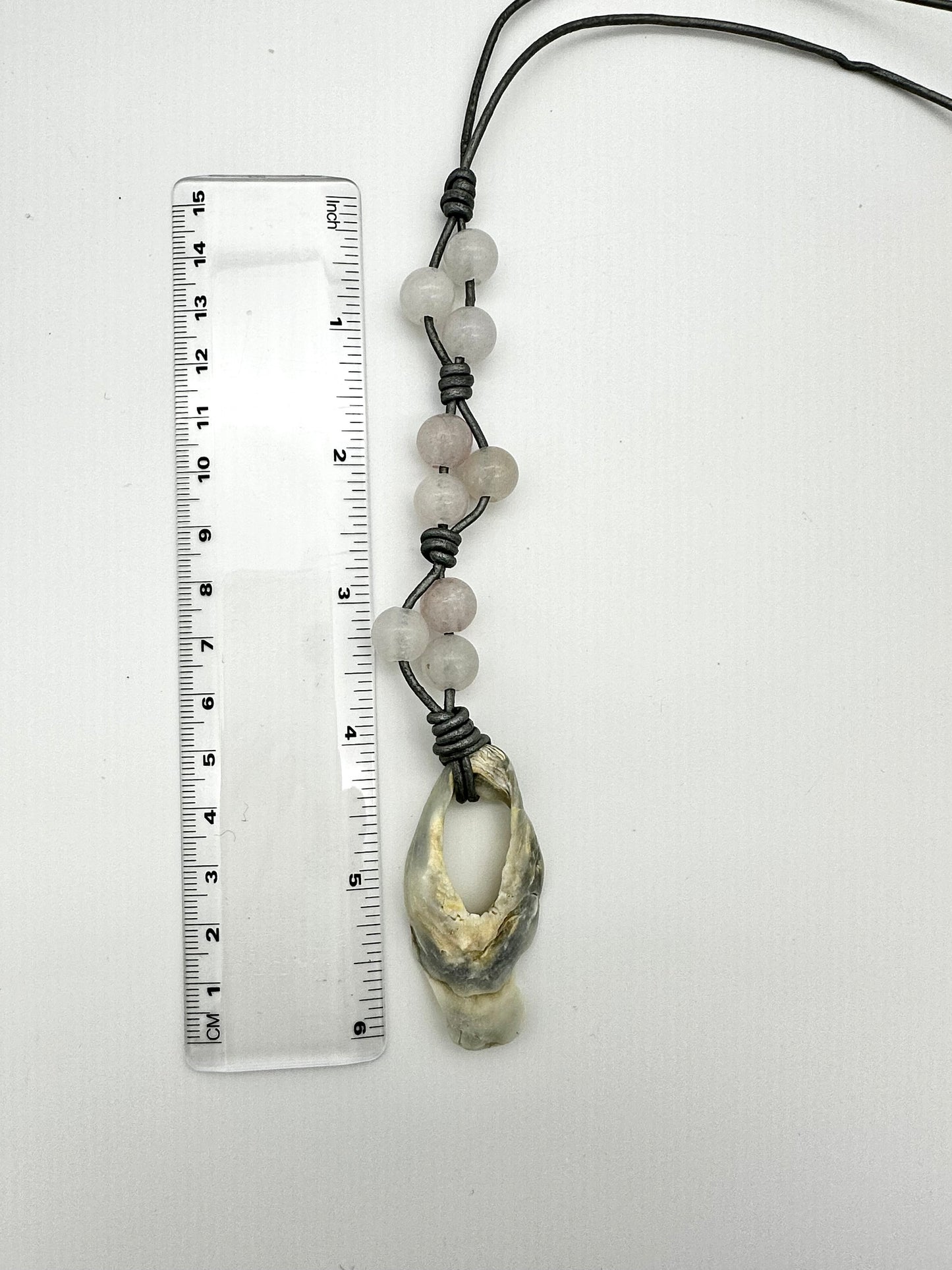 Pink Agate Shell Necklace and Bracelet