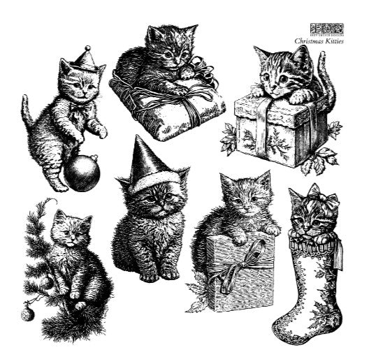 Christmas Kitties 12x12 IOD Stamp