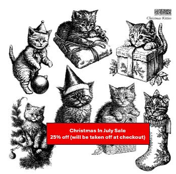 Christmas Kitties 12x12 IOD Stamp