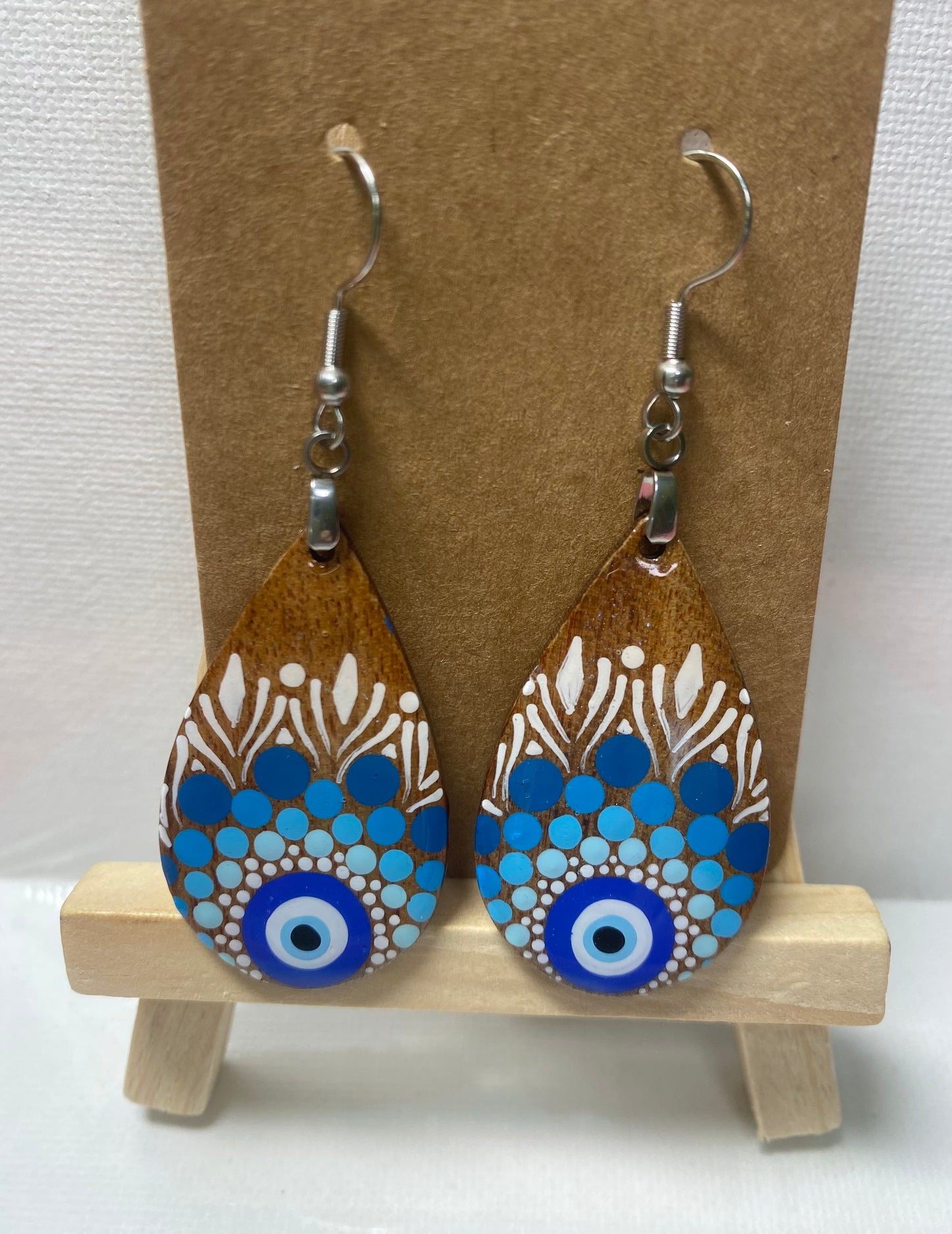 Blue Eye Dangle Earrings