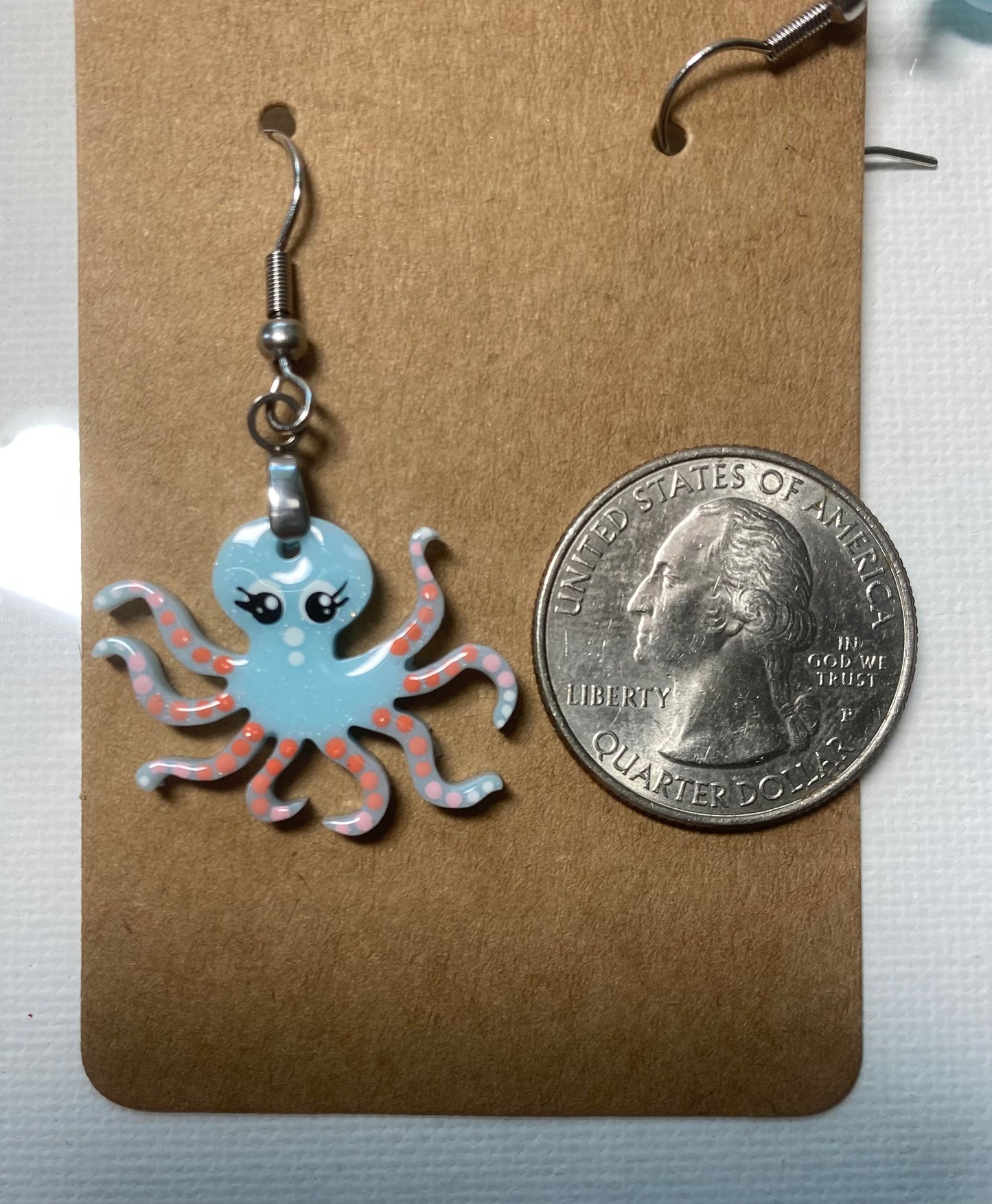 Blue Octopus Dangle Earrings