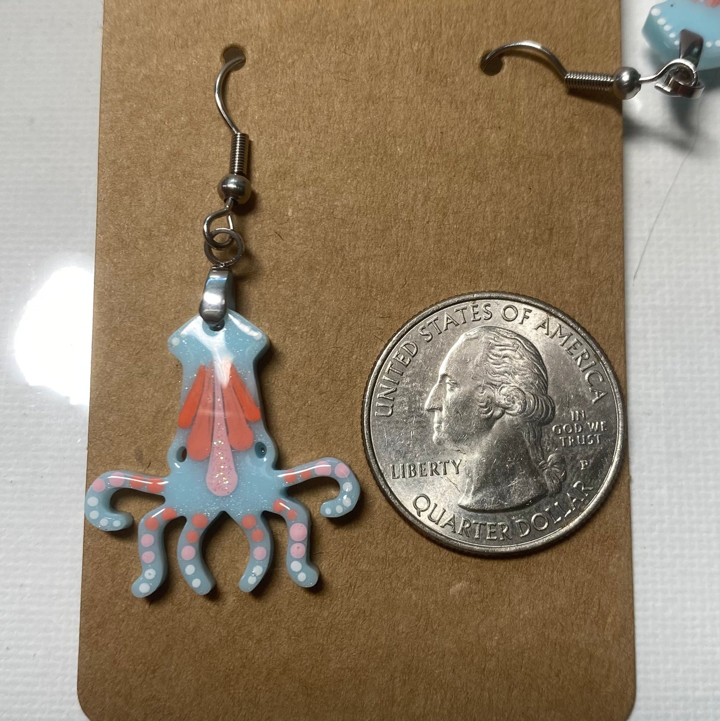 Blue Squid Dangle Earrings
