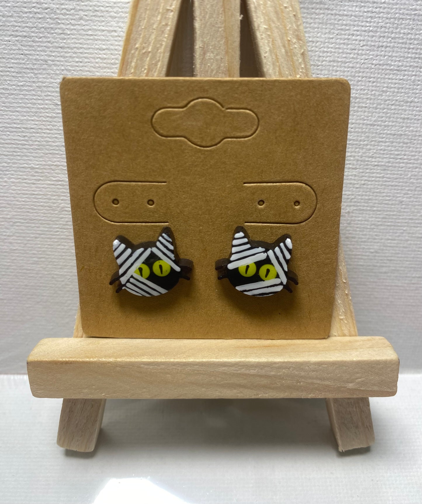 Mummy Cat Stud Earrings