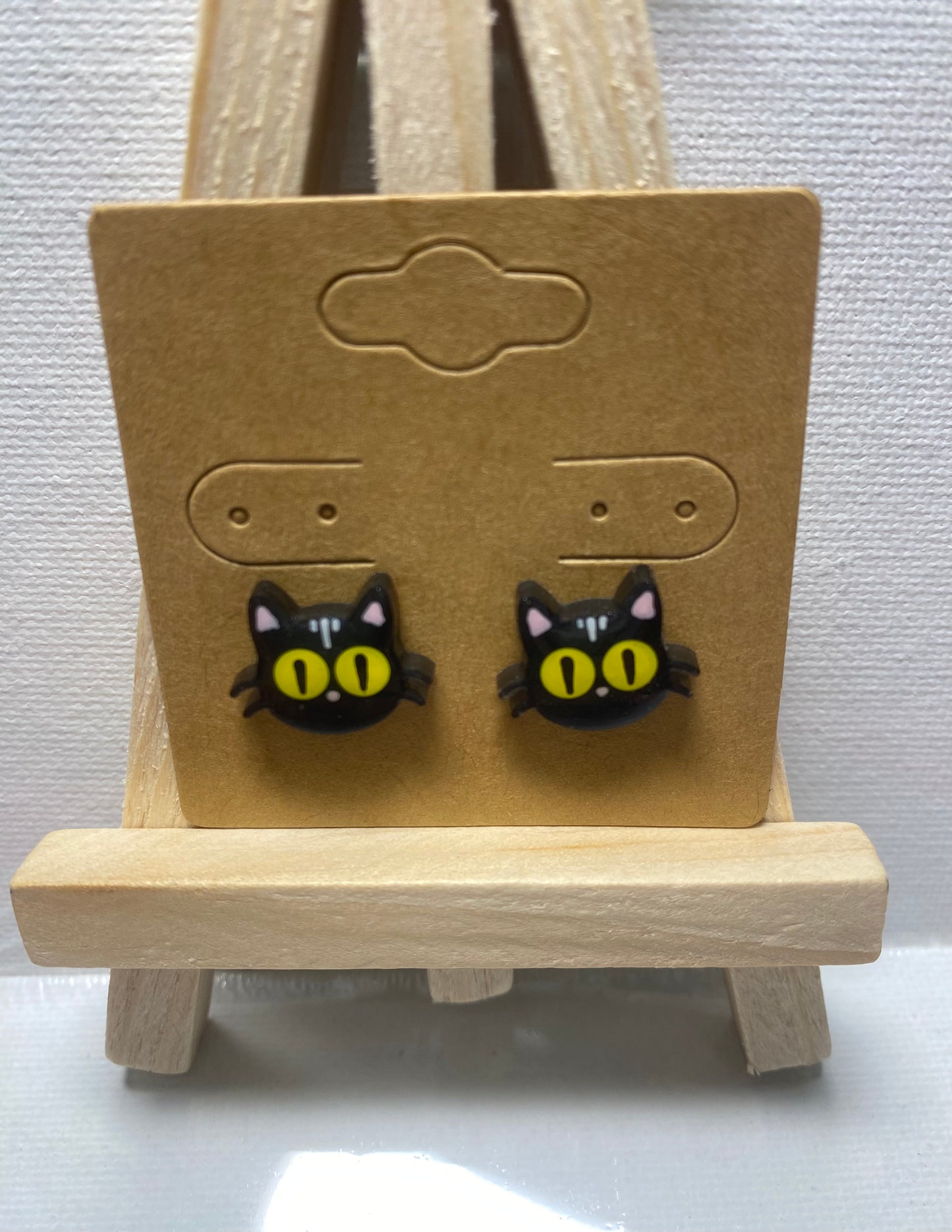 Black Cat Stud Earrings