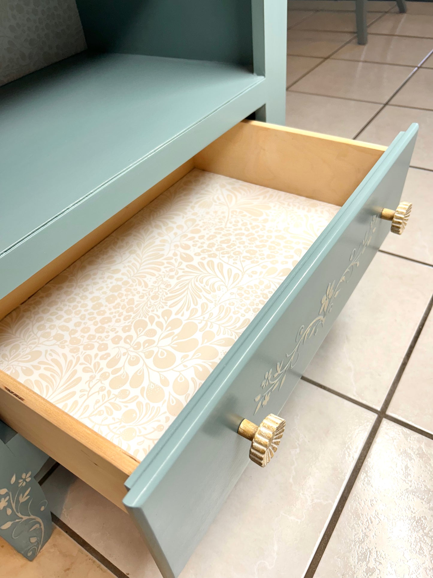 Modern Farmhouse Blue Nightstand