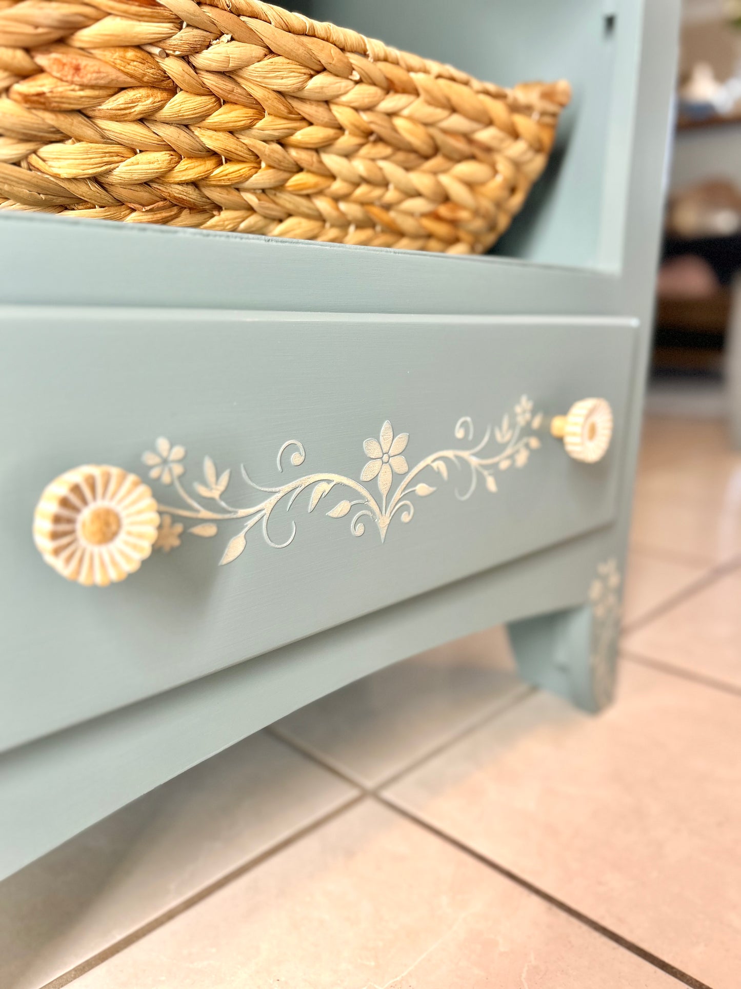 Modern Farmhouse Blue Nightstand