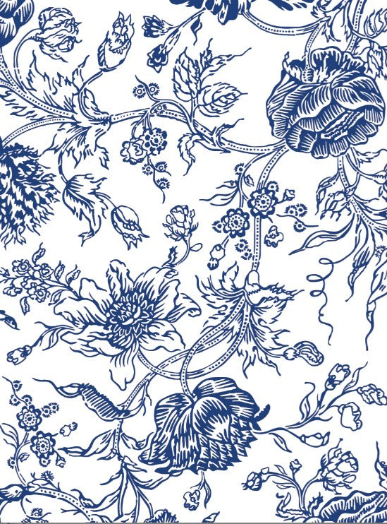 Indigo Floral IOD Paint Inlay 12x16 Pad