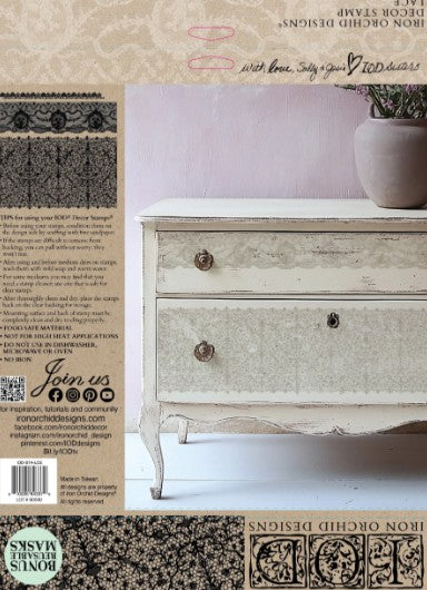 Lace 12x12 IOD Stamp