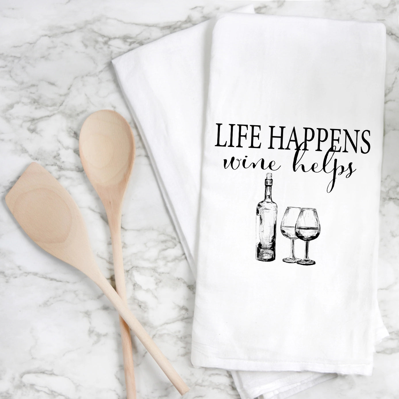 Hand Towel / Tea Towel - Life Happens