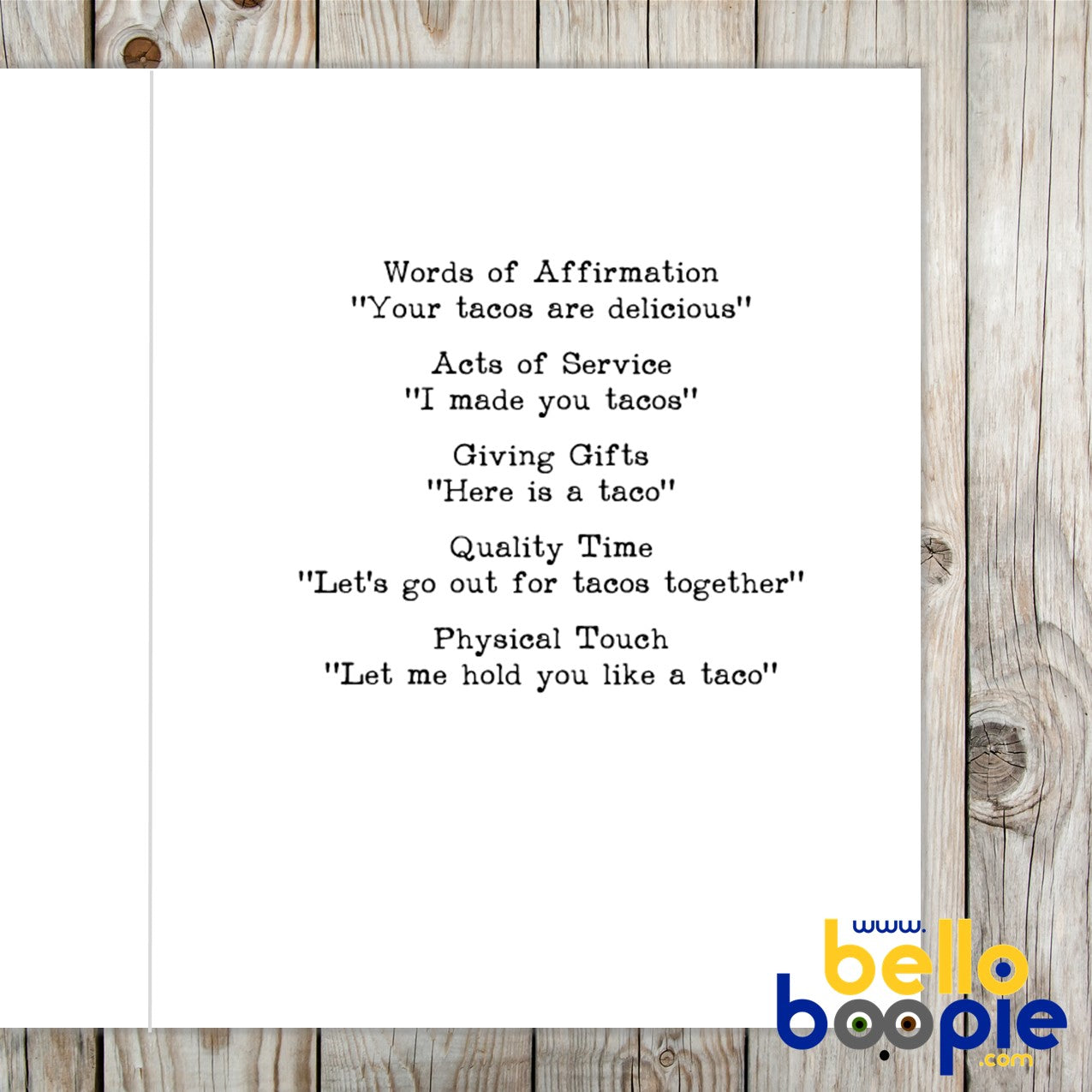 Love Languages - Funny Card