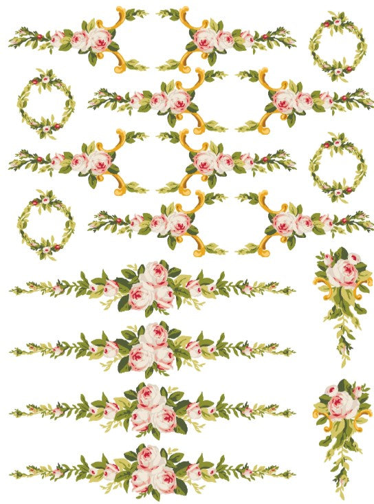 Petite Fleur Pink IOD Paint Inlay 12x16 Pad™