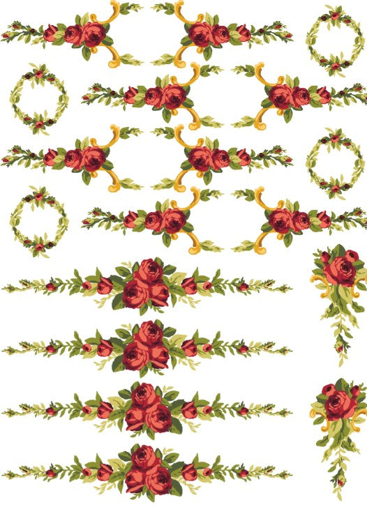 Petite Fleur Red IOD Paint Inlay 12x16 Pad™