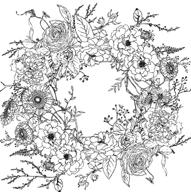 Winter's Song Wreath IOD Paintable Transfer 12x16 Pad