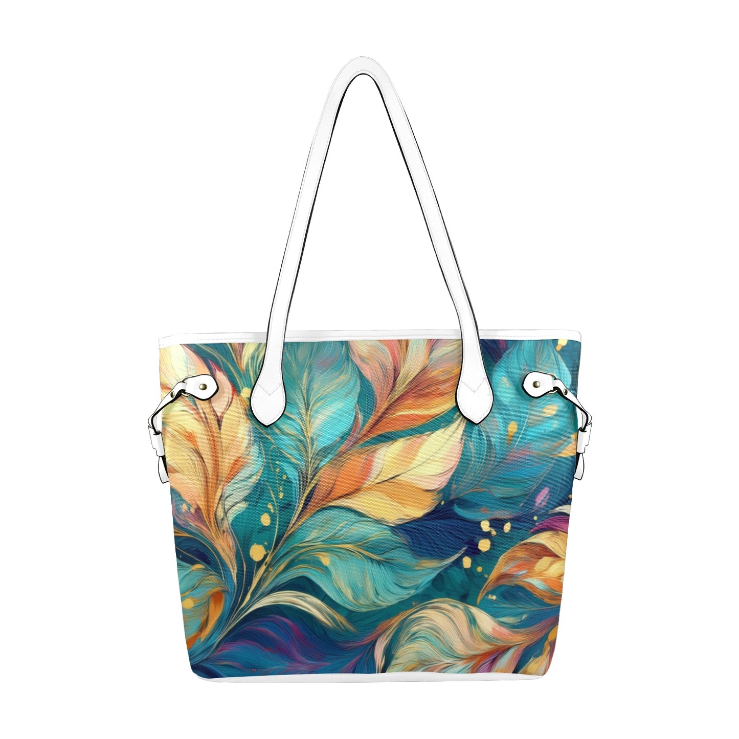 Artive' Handbag Bold Colorful Leaf Pattern