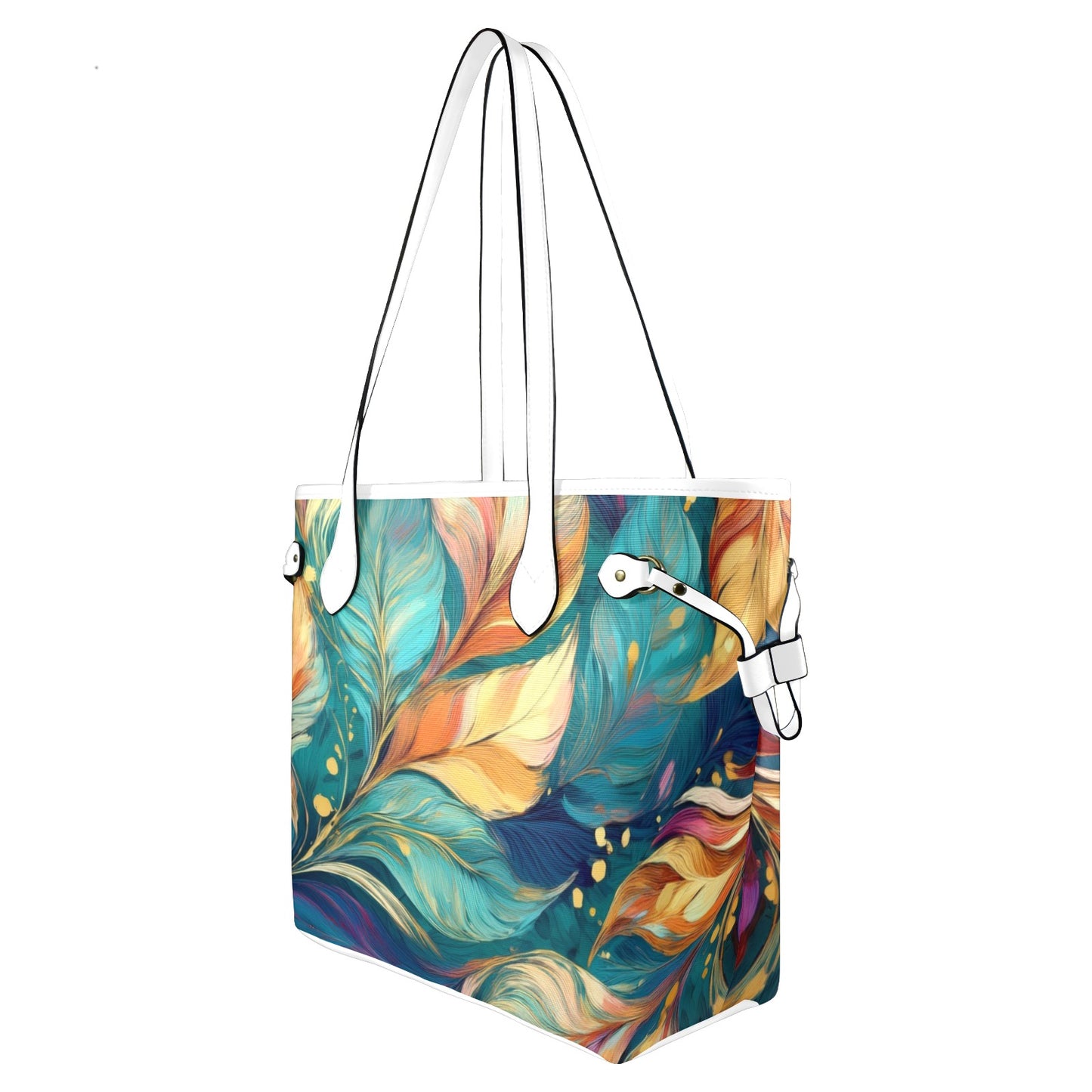 Artive' Handbag Bold Colorful Leaf Pattern