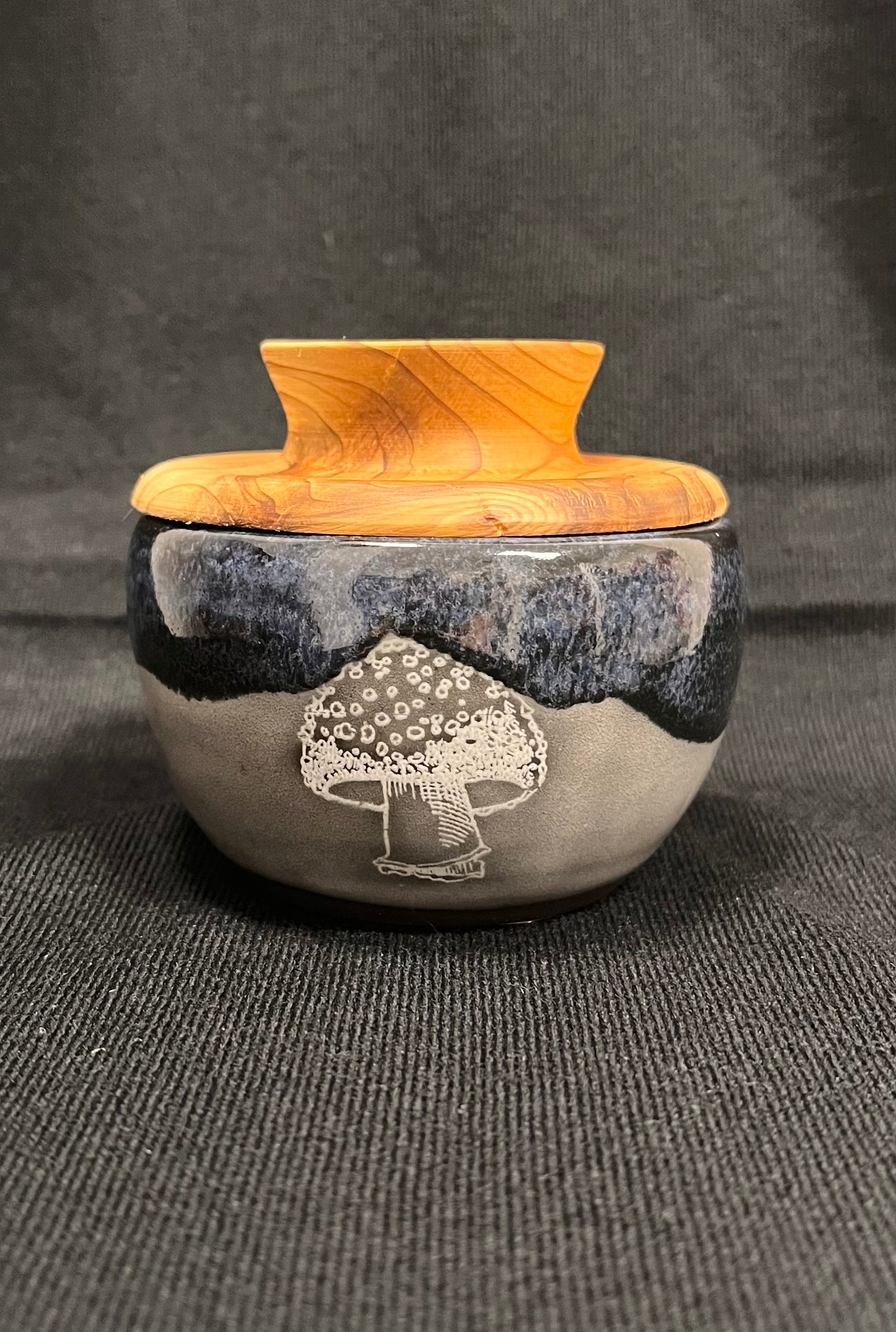 Mushroom Jar with Wooden Lid
