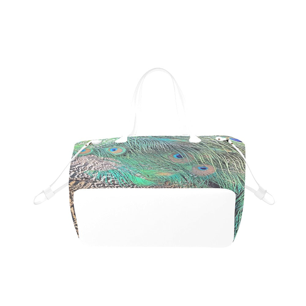 Peacock Allover Print Handbag
