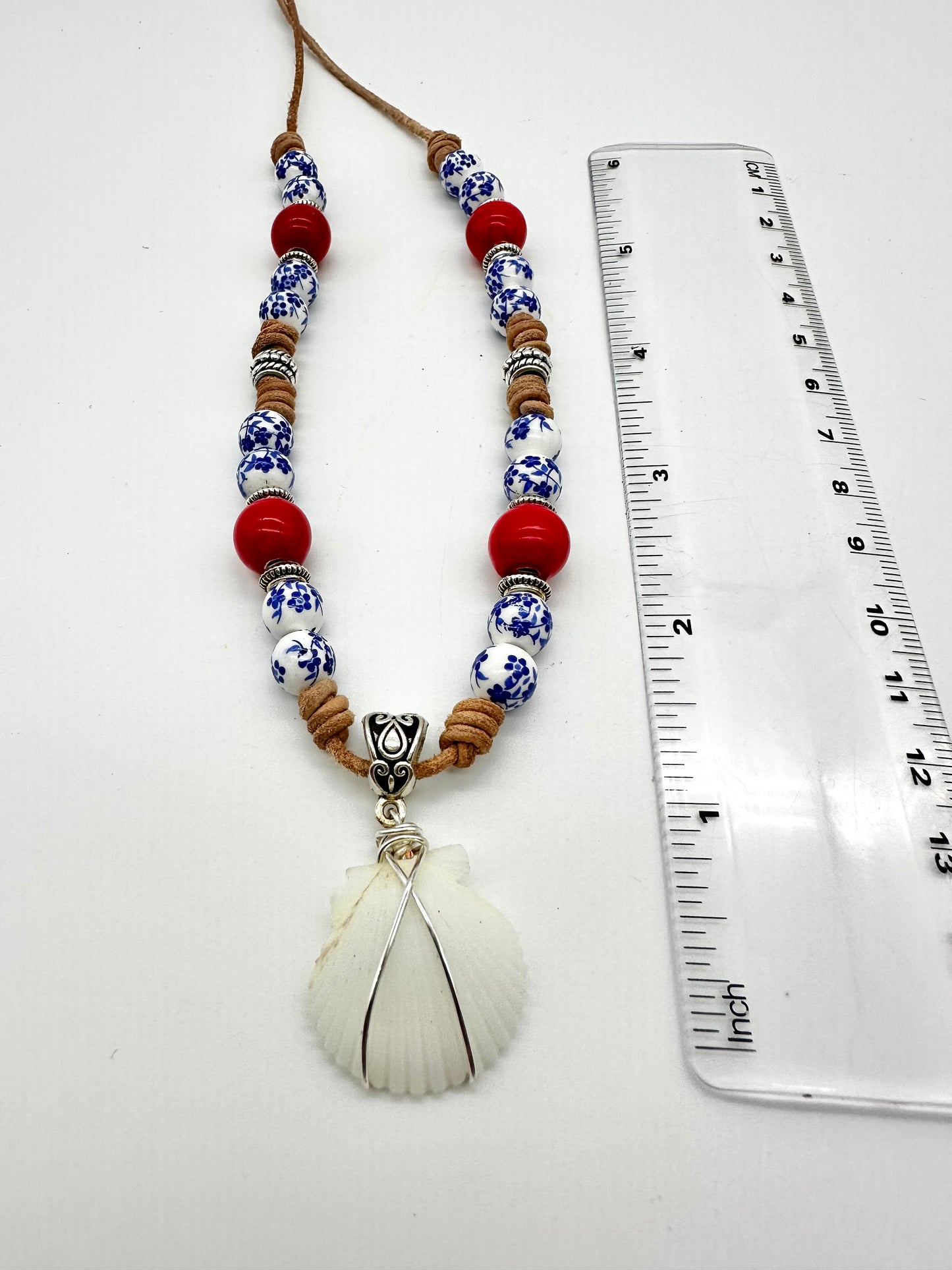 Red White and Blue Flower Jewelry Set