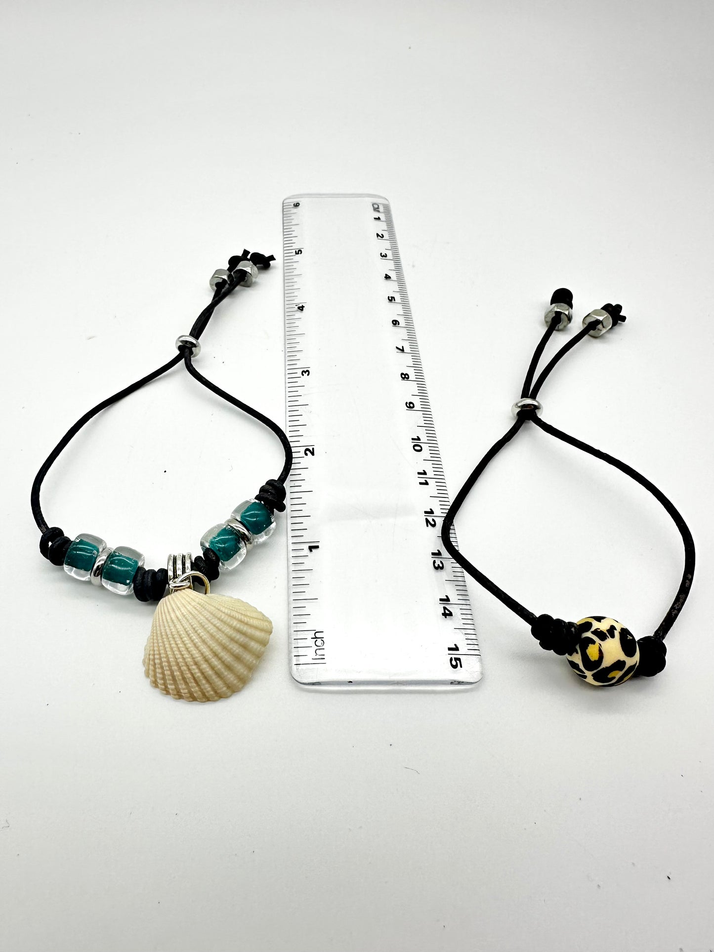 Teal and Animal Print Lariat and Bracelet Stack Bundle