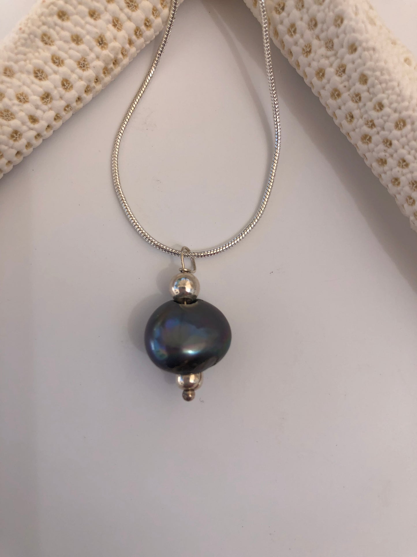 Black Peacock Pearl Necklace