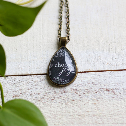 Choose Joy (teardrop) Necklace