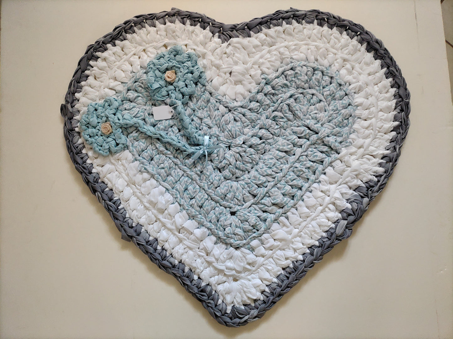 Crocheted Heart Rug