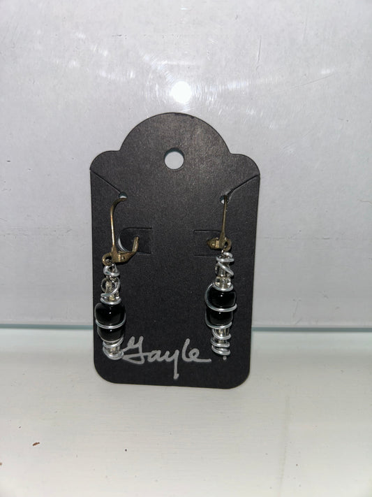 Black & Silver Twist Earrings