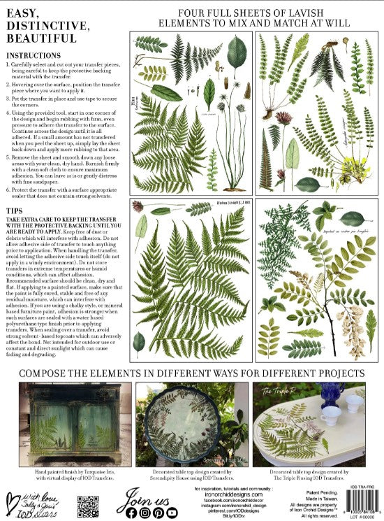 Fronds Botanical IOD Transfer 12x16 Pad