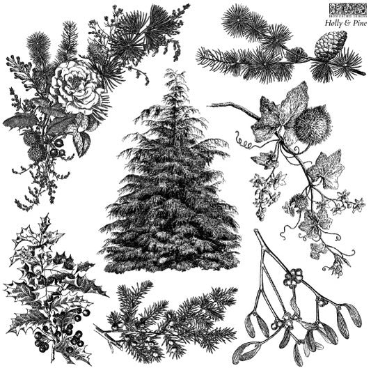 Holly & Pine 12x12 IOD Stamp™