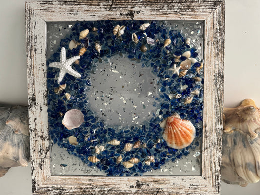 Coastal Christmas Resin Art Wreath