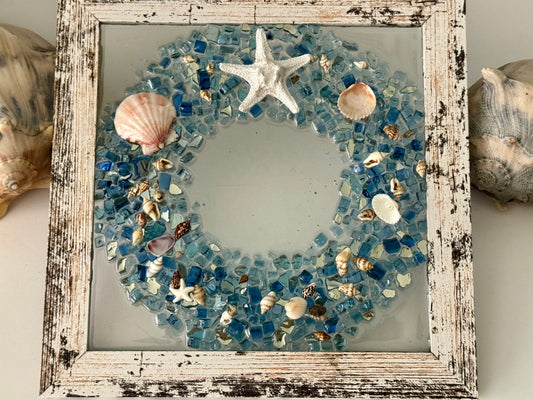 Seabreeze Serenity~ Beautfiul Light Blue Coastal Holiday Keepsake Wreath