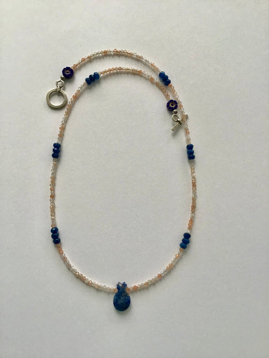 Lapis Pineapple Necklace