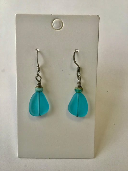 Blue Glass Earrings