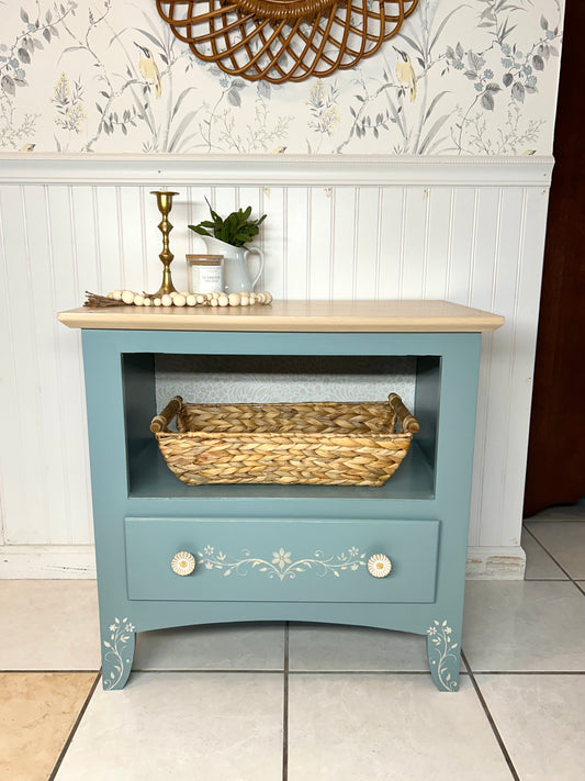 Modern Farmhouse Blue Nightstand