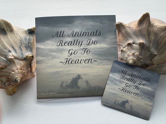 All Animals Really Do Go To~ Heaven~ (St Augustine Sea~ Cloudscape) Sympathy Card And Matching Magnet Gift Pack