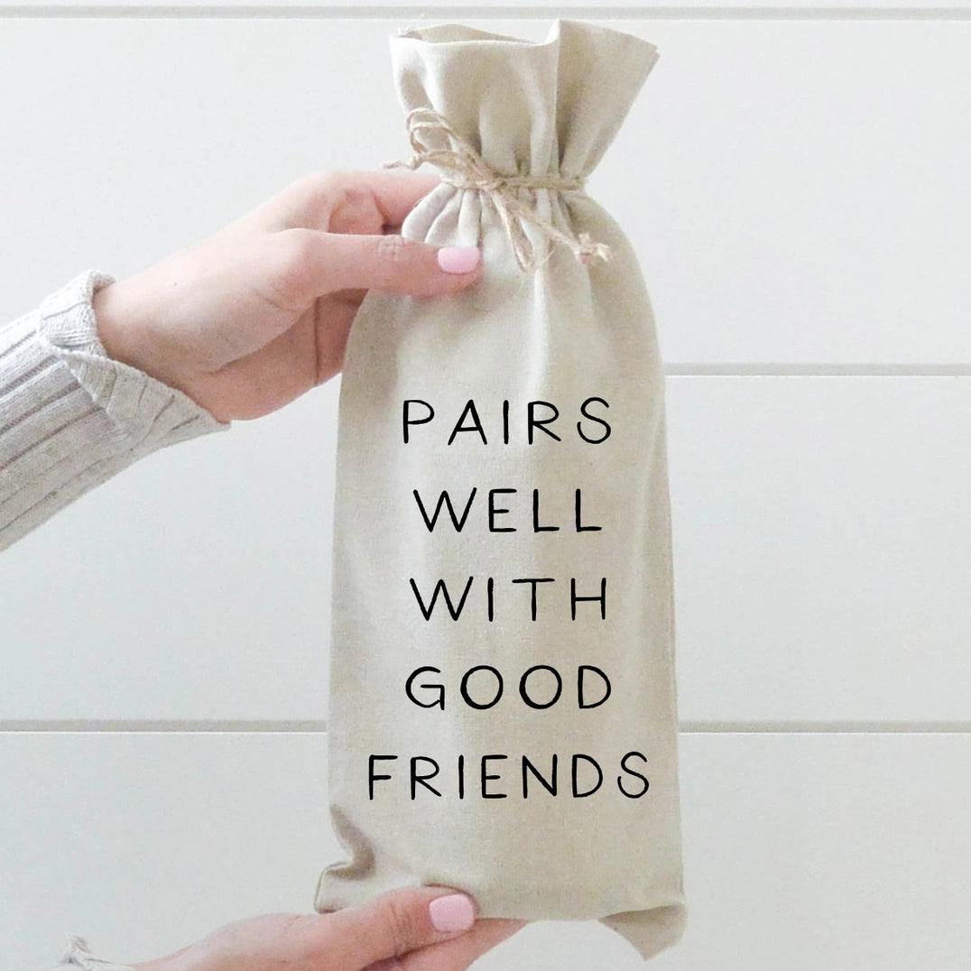 Pairs Well with Good Friends Wine Bag