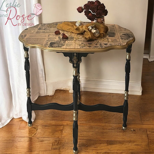 Black and Gold Hand Painted Parlor Table