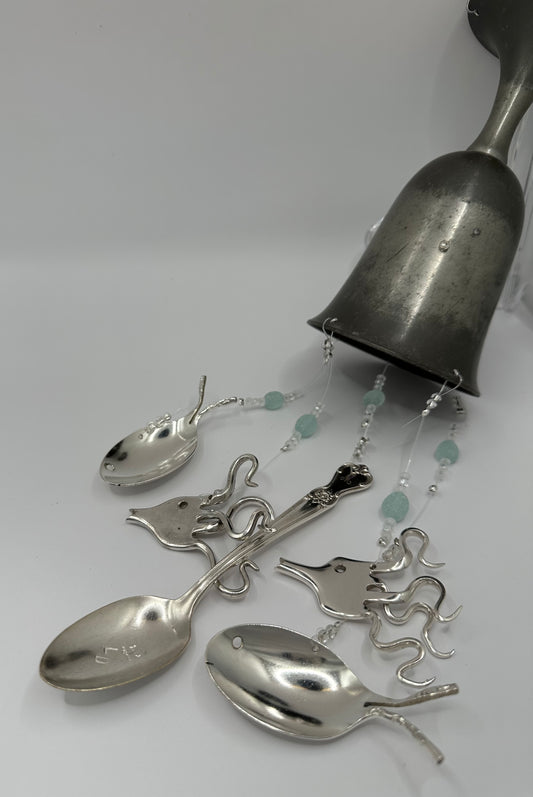 Wind Chime made with Pewter Wine Goblet