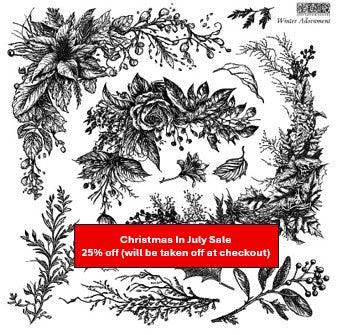 Winter Adornment 12x12 IOD Stamp