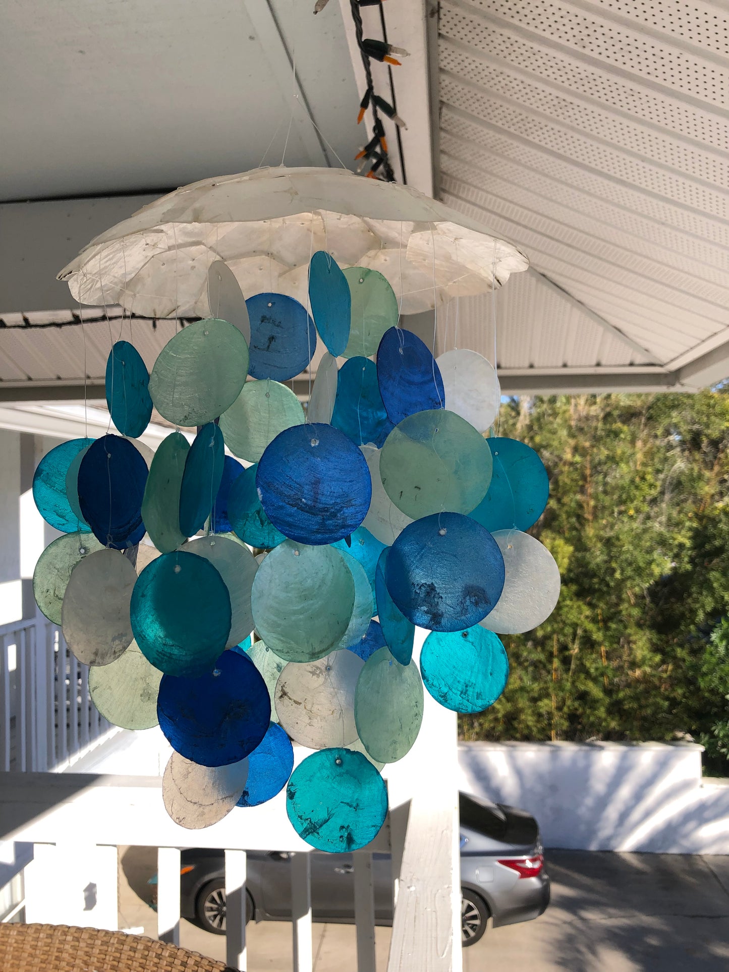 Green Capiz Shell Wind Chime