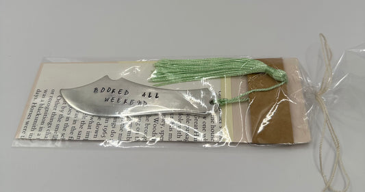 Knife Bookmark - Booked All Weekend with Light Green Tassel