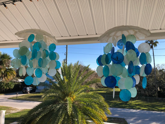 Green Capiz Shell Wind Chime