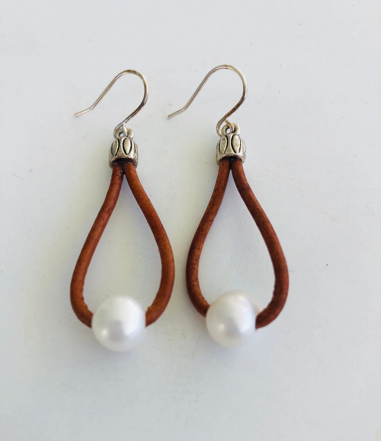 Natural Pearl Hoop Earrings