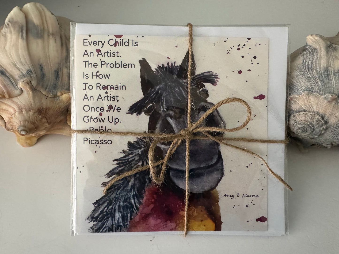 Every Child Is An Artist~ Gift Pack Of 6 Watercolor Greeting Cards