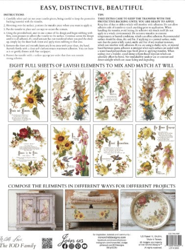 Flowers by the Poets IOD Transfer 12x16 Pad™