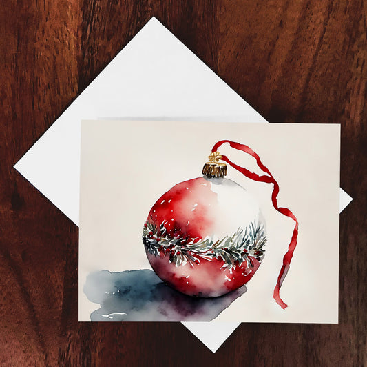 'Frosty Elegance' Watercolor Style Christmas Greeting Card