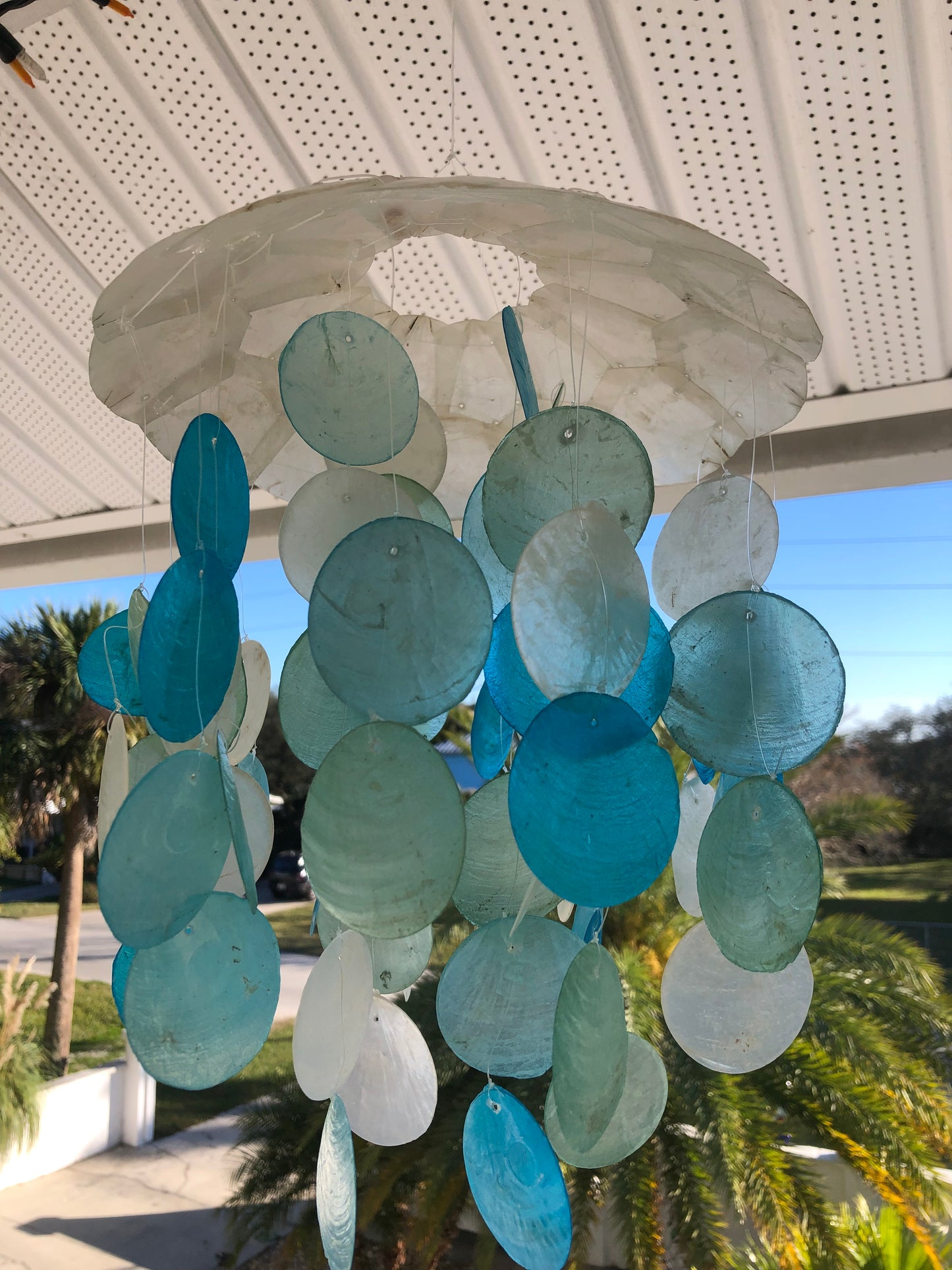 Green Capiz Shell Wind Chime