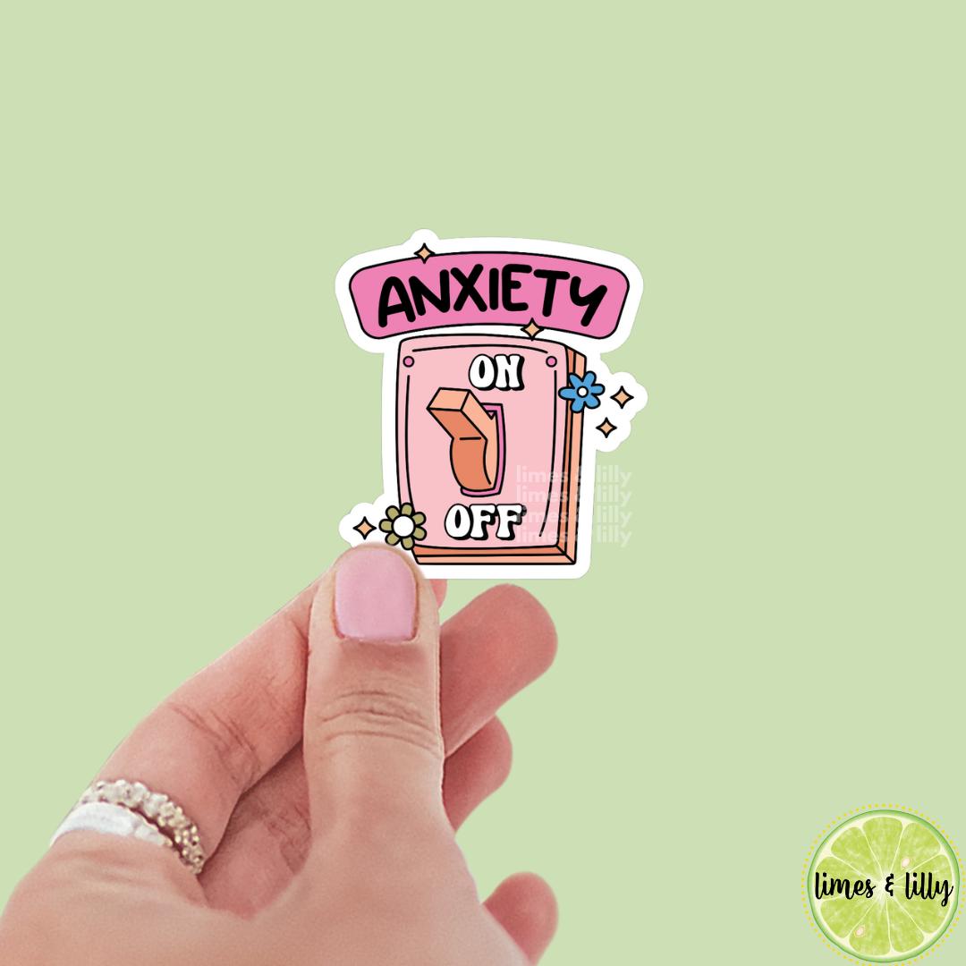 Anxiety On Light Switch Vinyl Sticker | Kindle Stickers | laptop stickers, mental health, neurodivergent