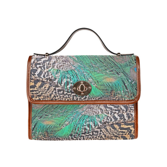 Allover Canvas Print Peacock Handbag